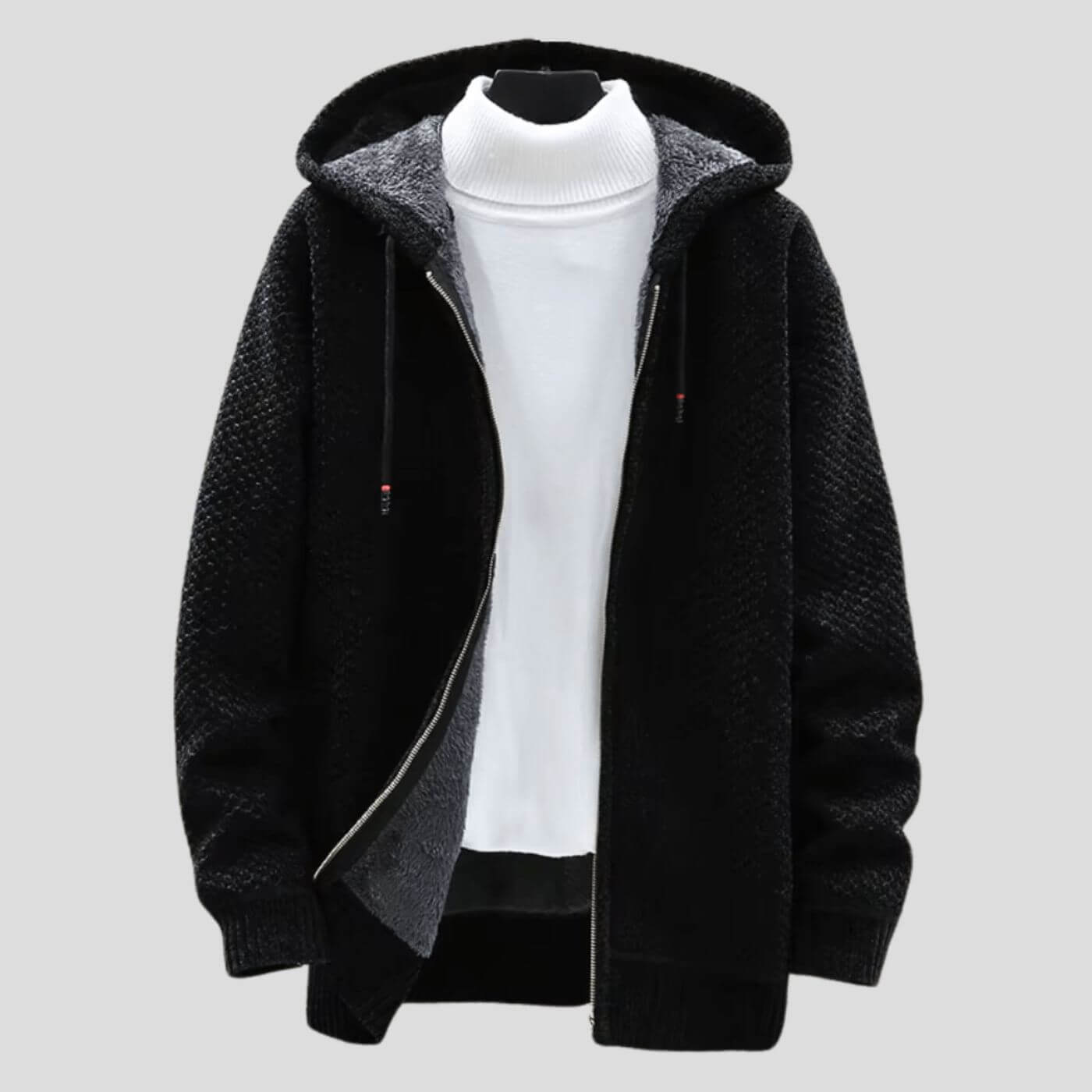 Damien™ - Veste à capuche tricotée doublée polaire pour l’hiver