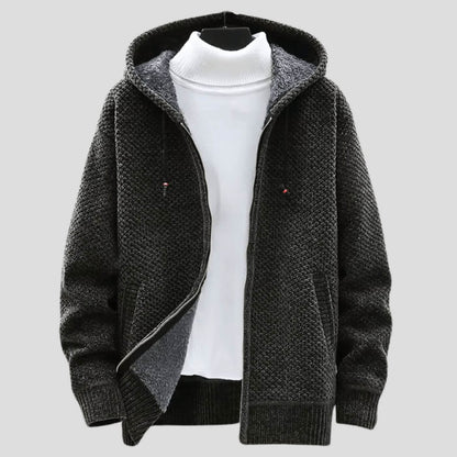 Damien™ - Veste à capuche tricotée doublée polaire pour l’hiver