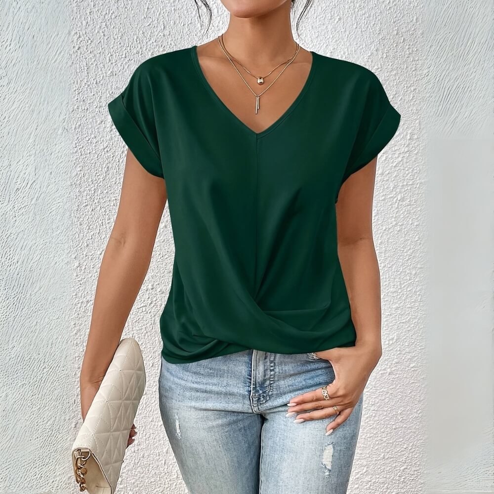Esther™ - T-shirt décontracté à encolure en cœur  (1 Pièce + 1 OFFERTE)