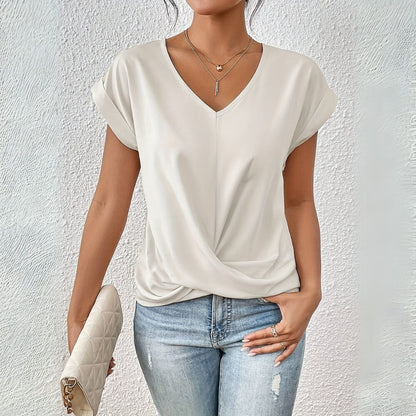 Esther™ - T-shirt décontracté à encolure en cœur  (1 Pièce + 1 OFFERTE)