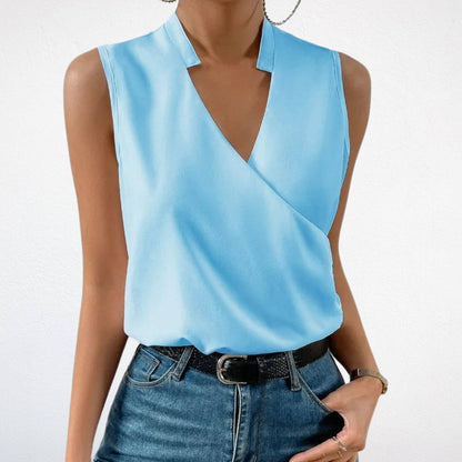 Camille – Blouse sans manches à col en V