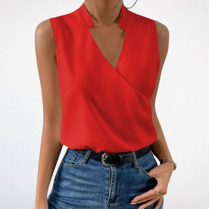 Camille – Blouse sans manches à col en V