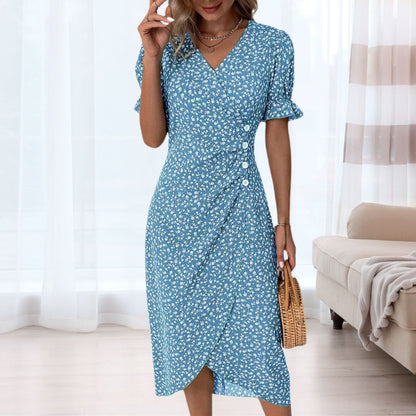 Laurette™ - Robe d’Été Fleurie à Col en V