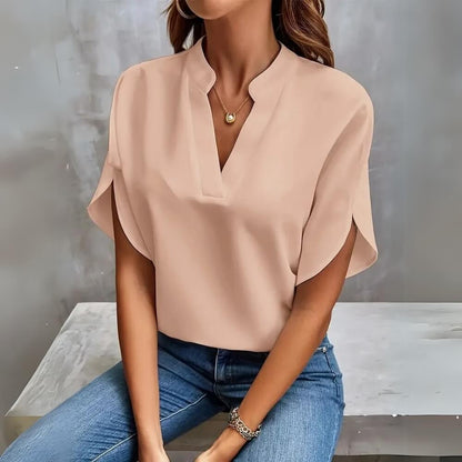 Viviane™ - Blouse Élégante et Épurée à Col en V
