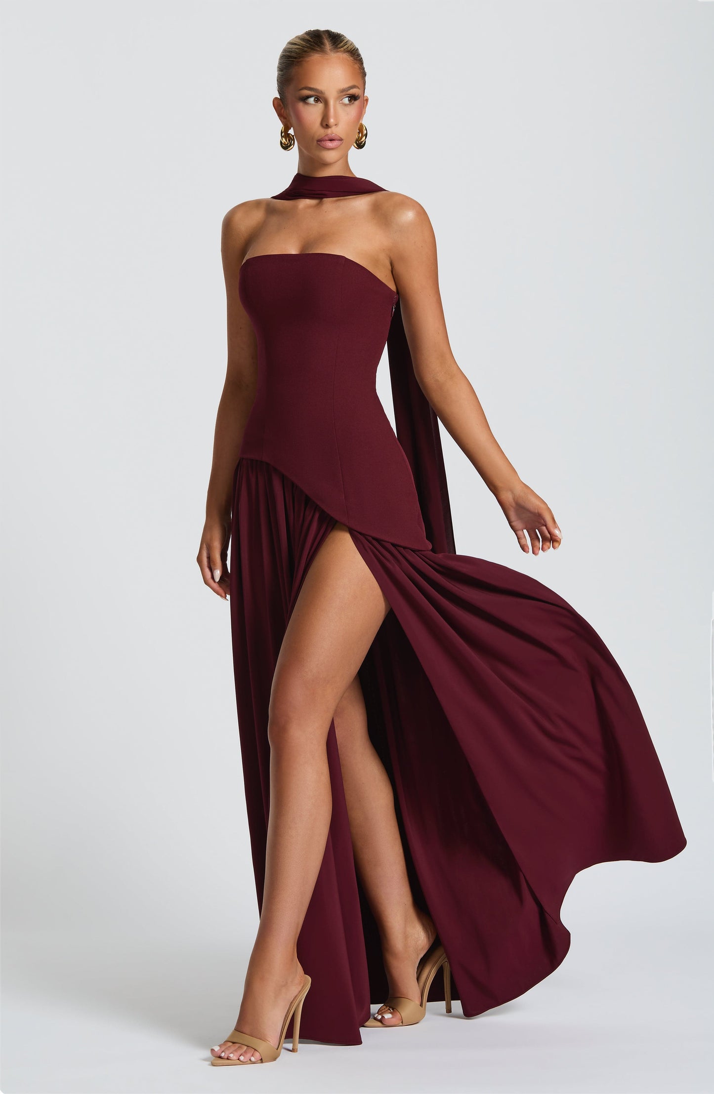 Maliyah Robe Longue - Rouge Laqué